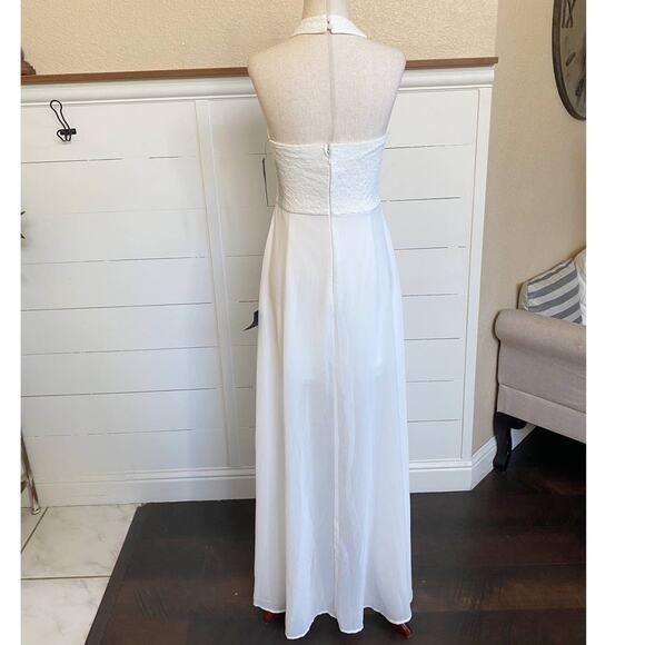 Lulus Love Speaks White Lace Halter Maxi Romper Wedding dress S - BNWT - Picture 11 of 16